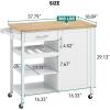 imageYITAHOME Small Solid Wood Top Kitchen Island Cart on Wheels with Storage Rolling Portable Dining Room Serving Utility Carts Mobile Movable with 3 Drawers Cabinet Dark Brown413W White