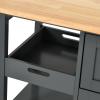 imageYITAHOME Small Solid Wood Top Kitchen Island Cart on Wheels with Storage Rolling Portable Dining Room Serving Utility Carts Mobile Movable with 3 Drawers Cabinet Dark Brown267W Gray