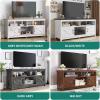 imageYITAHOME TV Stand for 6555 Inch Television Farmhouse Entertainment Center Television Stand with Power Outlets and Open Shelf Media Console TV Cabinet for Living Room WhiteBlackGrey WhiteGrey Wash