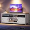 imageYITAHOME TV Stand for 6555 Inch Television Farmhouse Entertainment Center Television Stand with Power Outlets and Open Shelf Media Console TV Cabinet for Living Room WhiteBlackGrey WhiteGrey Wash