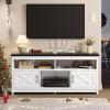 imageYITAHOME TV Stand for 6555 Inch Television Farmhouse Entertainment Center Television Stand with Power Outlets and Open Shelf Media Console TV Cabinet for Living Room WhiteBlackWhiteBlack