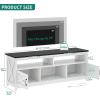 imageYITAHOME TV Stand for 6555 Inch Television Farmhouse Entertainment Center Television Stand with Power Outlets and Open Shelf Media Console TV Cabinet for Living Room WhiteBlackWhiteBlack