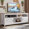 imageYITAHOME TV Stand for 6555 Inch Television Farmhouse Entertainment Center Television Stand with Power Outlets and Open Shelf Media Console TV Cabinet for Living Room WhiteBlackGrey WhiteGrey Wash
