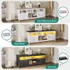 imageYITAHOME TV Stand for 6555 Inch Television Farmhouse Entertainment Center Television Stand with Power Outlets and Open Shelf Media Console TV Cabinet for Living Room WhiteBlackGrey WhiteGrey Wash
