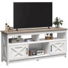 imageYITAHOME TV Stand for 6555 Inch Television Farmhouse Entertainment Center Television Stand with Power Outlets and Open Shelf Media Console TV Cabinet for Living Room WhiteBlackGrey WhiteGrey Wash