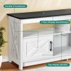 imageYITAHOME TV Stand for 6555 Inch Television Farmhouse Entertainment Center Television Stand with Power Outlets and Open Shelf Media Console TV Cabinet for Living Room WhiteBlackWhiteBlack