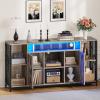 imageYITAHOME TV Stand for 7065 Inch TV 335 Tall TV Stands for Living Room Entertainment Center with Storage LED TV Stand with Power Outlets TV Media Console Cabinet GreyGrey