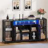 imageYITAHOME TV Stand for 7065 Inch TV 335 Tall TV Stands for Living Room Entertainment Center with Storage LED TV Stand with Power Outlets TV Media Console Cabinet GreyBlack