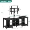 imageYITAHOME TV Stand with Mount for Living Room Black Modern TV Stand for 70inch TV with Power Outlet ampamp LED Lights LED Entertainment Center Gaming TV Console Cabinet Black Carbon Fiber