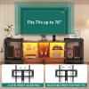 imageYITAHOME TV Stand with Mount for Living Room TV Stand for 70inch TV with Power Outlet ampamp LED Lights LED Entertainment Center Gaming TV Console Cabinet Rustic Brown ampamp Black