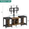 imageYITAHOME TV Stand with Mount for Living Room TV Stand for 70inch TV with Power Outlet ampamp LED Lights LED Entertainment Center Gaming TV Console Cabinet Rustic Brown ampamp Black