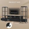 imageYITAHOME TV Stands for 65 inch TV Entertainment Center with 2 Industrial 4Tier Bookshelves LED TV Stands for Living Room Modern Farmhouse TV Console Cabinet with Power Outlets GreyBlack