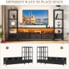 imageYITAHOME TV Stands for 65 inch TV Entertainment Center with 2 Industrial 4Tier Bookshelves LED TV Stands for Living Room Modern Farmhouse TV Console Cabinet with Power Outlets GreyBlack