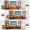 imageYITAHOME TV Stands for 65 inch TV Entertainment Center with 2 Industrial 4Tier Bookshelves LED TV Stands for Living Room Modern Farmhouse TV Console Cabinet with Power Outlets GreyRustic Brown