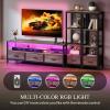 imageYITAHOME TV Stands for 65 inch TV Entertainment Center with 2 Industrial 4Tier Bookshelves LED TV Stands for Living Room Modern Farmhouse TV Console Cabinet with Power Outlets GreyGrey