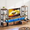 imageYITAHOME TV Stands for 65 inch TV Entertainment Center with 2 Industrial 4Tier Bookshelves LED TV Stands for Living Room Modern Farmhouse TV Console Cabinet with Power Outlets GreyRustic Brown