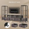 imageYITAHOME TV Stands for 65 inch TV Entertainment Center with 2 Industrial 4Tier Bookshelves LED TV Stands for Living Room Modern Farmhouse TV Console Cabinet with Power Outlets GreyGrey