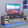 imageYITAHOME TV Stands for Living Room Farmhouse TV Stand for 6570 inch TV LED TV Entertainment Center with Storage ampamp Power Outlets TV Console Cabinet Rustic GreyRustic Grey