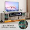 imageYITAHOME TV Stands for Living Room Farmhouse TV Stand for 6570 inch TV LED TV Entertainment Center with Storage ampamp Power Outlets TV Console Cabinet Rustic GreyRustic Grey