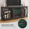 imageYITAHOME TV Stands for Living Room Modern Entertainment Center with Power Outlets for Television up to 65 Inch Farmhouse Media Console TV Cabinet with Adjustable Shelf ampamp Open Shelves WhiteDark Rustic Oak