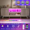 imageYITAHOME TV Stands for Living Room Modern Entertainment Center with Power Outlets for Television up to 65 Inch Farmhouse Media Console TV Cabinet with Adjustable Shelf ampamp Open Shelves WhiteLight Oak