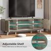 imageYITAHOME TV Stands for Living Room Modern Entertainment Center with Power Outlets for Television up to 65 Inch Farmhouse Media Console TV Cabinet with Adjustable Shelf ampamp Open Shelves WhiteLight Oak
