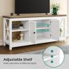 imageYITAHOME TV Stands for Living Room Modern Entertainment Center with Power Outlets for Television up to 65 Inch Farmhouse Media Console TV Cabinet with Adjustable Shelf ampamp Open Shelves WhiteWhite