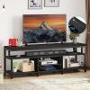 imageYITAHOME TV Stands for Living Room TV Stand for 7065 inch TV Entertainment Center with Storage LED TV Stand with Power Outlets Industrial TV Console Cabinet Rustic BrownBlack