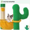 imageYITAHOME Tall Cactus Cat Tree Tower with SelfGrooming Brush 60in Cute Cat Climbing Tower for Indoor Cats with Cat Condo Top Perch Basktet Sisal Scratching Posts and Board Dangling BallGreen  Yellow68in