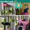 imageYITAHOME Tall Cactus Cat Tree Tower with SelfGrooming Brush 60in Cute Cat Climbing Tower for Indoor Cats with Cat Condo Top Perch Basktet Sisal Scratching Posts and Board Dangling BallGreen  Pink68in