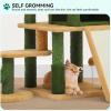 imageYITAHOME Tall Cactus Cat Tree Tower with SelfGrooming Brush 60in Cute Cat Climbing Tower for Indoor Cats with Cat Condo Top Perch Basktet Sisal Scratching Posts and Board Dangling BallCactus60in