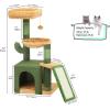 imageYITAHOME Tall Cat Tree Tower with Leaves for Indoor Cats 728in Cute Cat Climbing Tower with SelfGrooming Brush Cat Condo Top Perch Basktet Sisal Scratching Posts and Board Dangling BallCactus37in