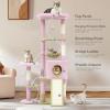 imageYITAHOME Tall Cat Tree Tower with Leaves for Indoor Cats 728in Cute Cat Climbing Tower with SelfGrooming Brush Cat Condo Top Perch Basktet Sisal Scratching Posts and Board Dangling BallFlower61in