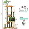 imageYITAHOME Tall Cat Tree Tower with Leaves for Indoor Cats 728in Cute Cat Climbing Tower with SelfGrooming Brush Cat Condo Top Perch Basktet Sisal Scratching Posts and Board Dangling BallPalm leaf76in
