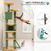 imageYITAHOME Tall Cat Tree Tower with Leaves for Indoor Cats 728in Cute Cat Climbing Tower with SelfGrooming Brush Cat Condo Top Perch Basktet Sisal Scratching Posts and Board Dangling BallCactus