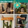 imageYITAHOME Tall Cat Tree Tower with Leaves for Indoor Cats 728in Cute Cat Climbing Tower with SelfGrooming Brush Cat Condo Top Perch Basktet Sisal Scratching Posts and Board Dangling BallCactus602in
