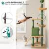 imageYITAHOME Tall Cat Tree Tower with Leaves for Indoor Cats 728in Cute Cat Climbing Tower with SelfGrooming Brush Cat Condo Top Perch Basktet Sisal Scratching Posts and Board Dangling BallPalm leaf76in