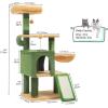 imageYITAHOME Tall Cat Tree Tower with Leaves for Indoor Cats 728in Cute Cat Climbing Tower with SelfGrooming Brush Cat Condo Top Perch Basktet Sisal Scratching Posts and Board Dangling BallCactus445in