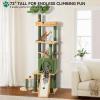 imageYITAHOME Tall Cat Tree Tower with Leaves for Indoor Cats 728in Cute Cat Climbing Tower with SelfGrooming Brush Cat Condo Top Perch Basktet Sisal Scratching Posts and Board Dangling BallPalm leaf76in