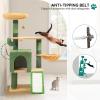 imageYITAHOME Tall Cat Tree Tower with Leaves for Indoor Cats 728in Cute Cat Climbing Tower with SelfGrooming Brush Cat Condo Top Perch Basktet Sisal Scratching Posts and Board Dangling BallCactus445in