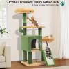 imageYITAHOME Tall Cat Tree Tower with Leaves for Indoor Cats 728in Cute Cat Climbing Tower with SelfGrooming Brush Cat Condo Top Perch Basktet Sisal Scratching Posts and Board Dangling BallCactus445in