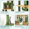 imageYITAHOME Tall Cat Tree Tower with Leaves for Indoor Cats 728in Cute Cat Climbing Tower with SelfGrooming Brush Cat Condo Top Perch Basktet Sisal Scratching Posts and Board Dangling BallCactus