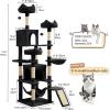 imageYITAHOME Tall Cat Tree for Indoor Cats 75 inch MultiLevel Cat Tower with Cat Condos Top Perches Sisal Ramp Scratching Posts Cozy Basket Hammocks Large Cat Pet Activity Structure Light GrayBlack
