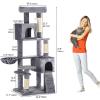 imageYITAHOME Tall Cat Tree for Indoor Cats 75 inch MultiLevel Cat Tower with Cat Condos Top Perches Sisal Ramp Scratching Posts Cozy Basket Hammocks Large Cat Pet Activity Structure Light GrayLight Grey