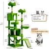 imageYITAHOME Tall Cat Tree for Indoor Cats 75 inch MultiLevel Cat Tower with Cat Condos Top Perches Sisal Ramp Scratching Posts Cozy Basket Hammocks Large Cat Pet Activity Structure Light GrayGreen