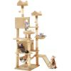 imageYITAHOME Tall Cat Tree for Indoor Cats 75 inch MultiLevel Cat Tower with Cat Condos Top Perches Sisal Ramp Scratching Posts Cozy Basket Hammocks Large Cat Pet Activity StructureBeigeBeige