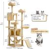 imageYITAHOME Tall Cat Tree for Indoor Cats 75 inch MultiLevel Cat Tower with Cat Condos Top Perches Sisal Ramp Scratching Posts Cozy Basket Hammocks Large Cat Pet Activity StructureBeigeBeige
