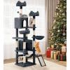 imageYITAHOME Tall Cat Tree for Indoor Cats 75 inch MultiLevel Cat Tower with Cat Condos Top Perches Sisal Ramp Scratching Posts Cozy Basket Hammocks Large Cat Pet Activity Structure Light GrayDark Grey