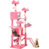 imageYITAHOME Tall Cat Tree for Indoor Cats 75 inch MultiLevel Cat Tower with Cat Condos Top Perches Sisal Ramp Scratching Posts Cozy Basket Hammocks Large Cat Pet Activity Structure Light GrayPink