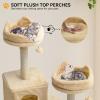 imageYITAHOME Tall Cat Tree for Indoor Cats 75 inch MultiLevel Cat Tower with Cat Condos Top Perches Sisal Ramp Scratching Posts Cozy Basket Hammocks Large Cat Pet Activity StructureBeigeBeige